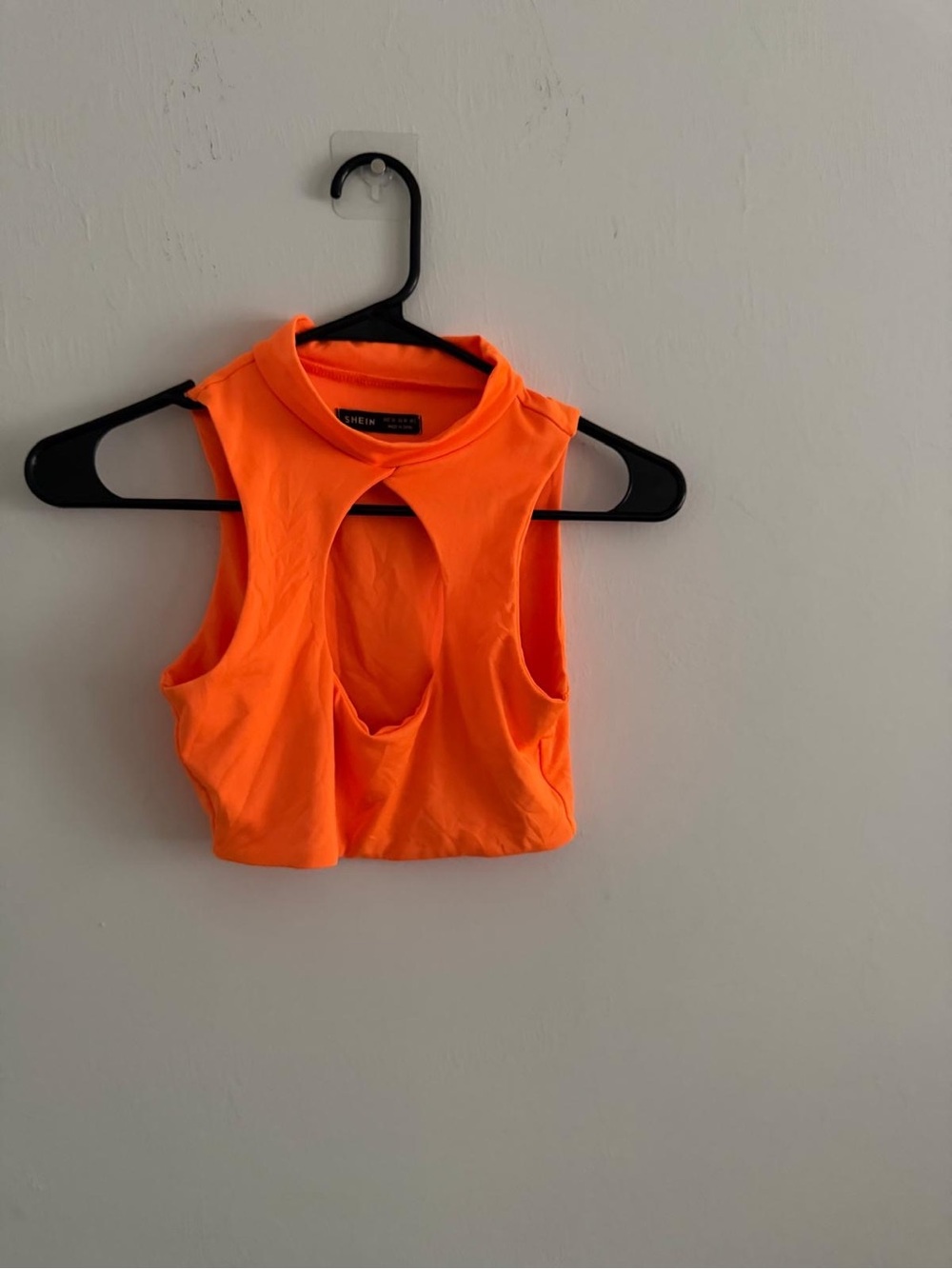 SHEIN Neon Orange Cutout Cropped Tank
